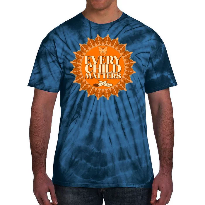 Every Child Matters Orange Butterfly Sun Flower Tie-Dye T-Shirt