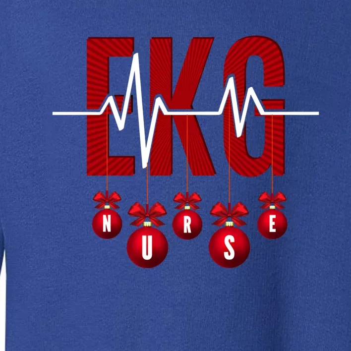 Ekg Christmas Nurse Heartbeat Heart Funny Cardiology Gift Toddler Sweatshirt