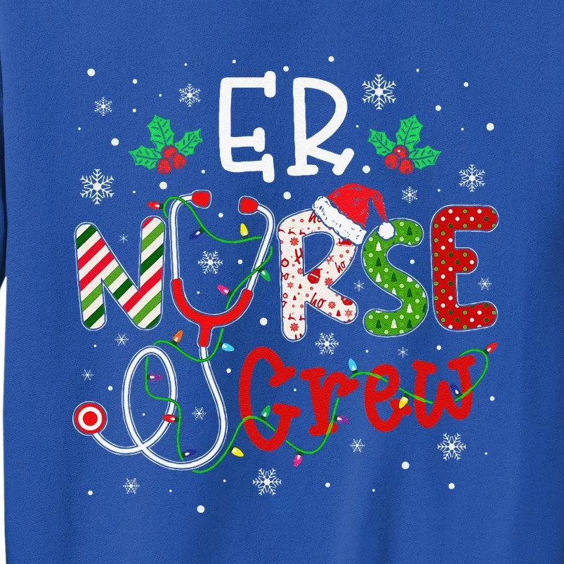 ER Christmas Nurse Crew Funny Nursing Christmas Pattern Sweatshirt