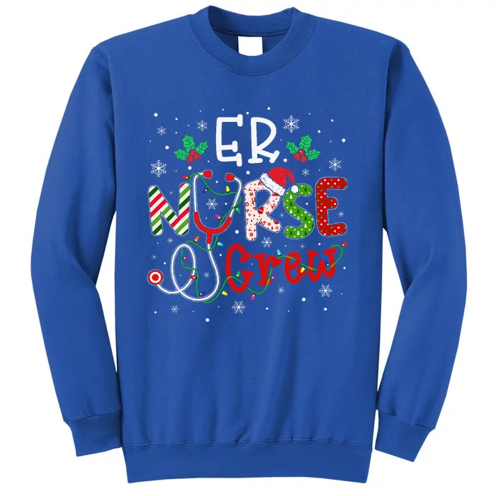 ER Christmas Nurse Crew Funny Nursing Christmas Pattern Sweatshirt