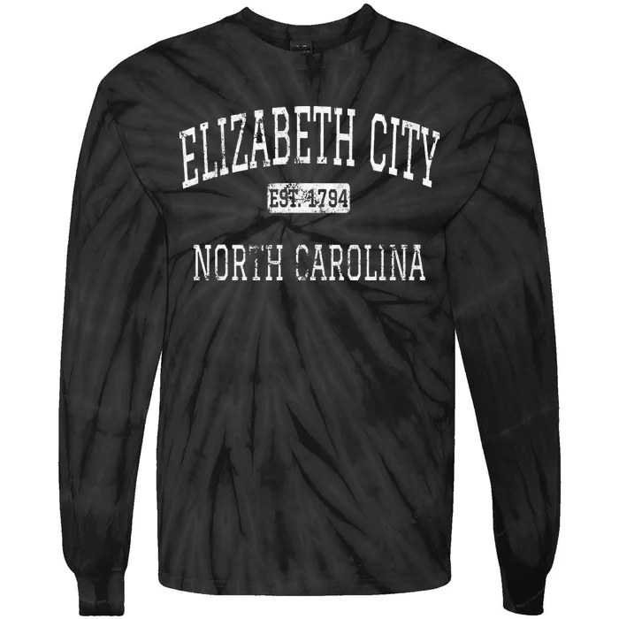 Elizabeth City North Carolina Nc Vintage Tie-Dye Long Sleeve Shirt