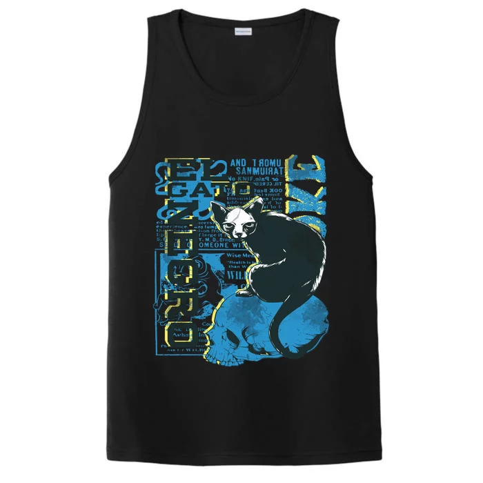 El Cato Negro Cat Skull Performance Tank