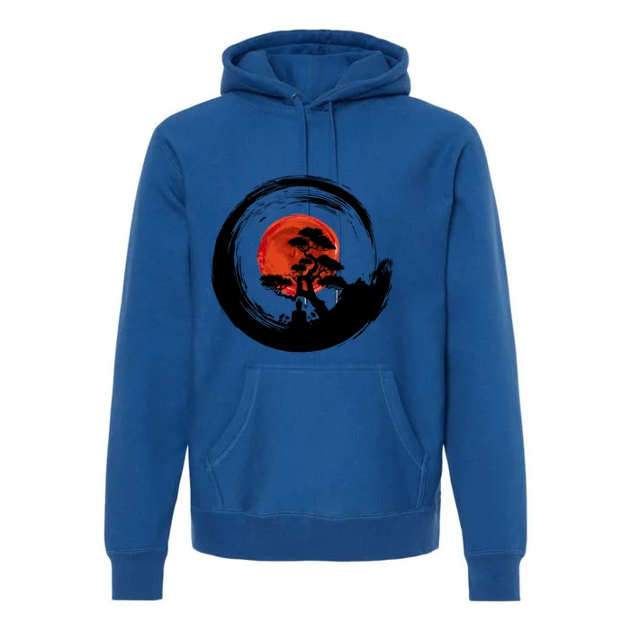 Enso Circle Of Budda And Bonsai Tree Yoga Design Cute Gift Premium Hoodie