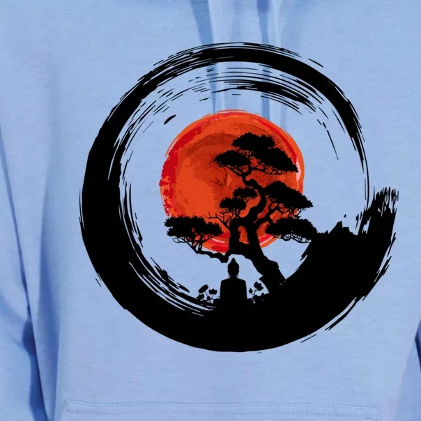 Enso Circle Of Budda And Bonsai Tree Yoga Design Cute Gift Unisex Surf Hoodie