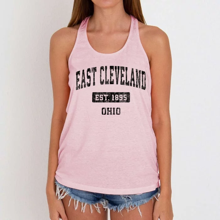 East Cleveland Ohio Oh Vintage Sports Established Women's Knotted Racerback Tank