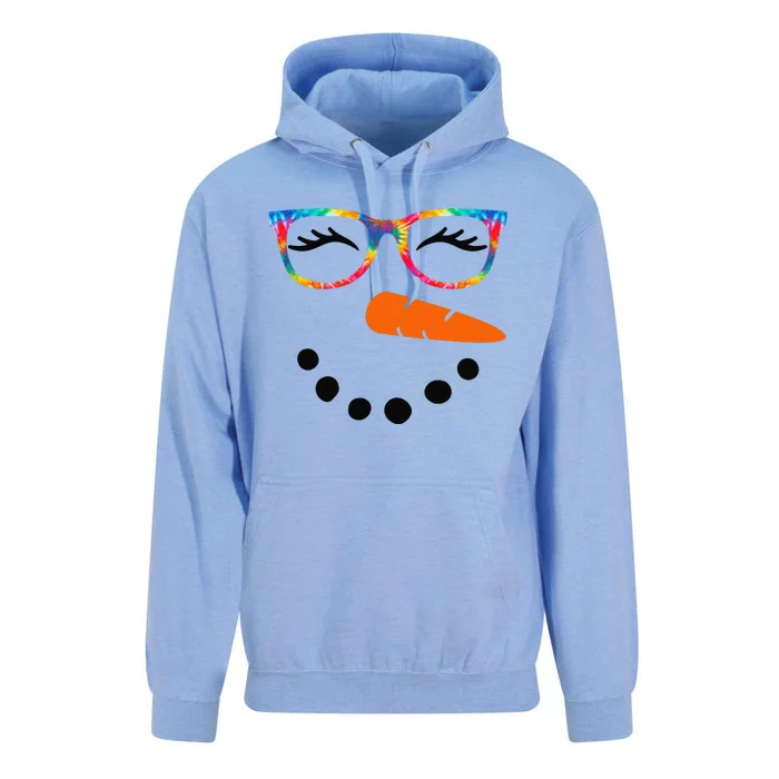 Eyelashes Christmas Outfit Snowman Face Costume Funny Unisex Surf Hoodie