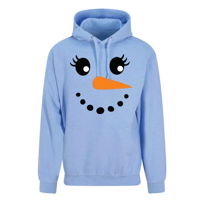 Eyelashes Christmas Outfit Snowman Face Costume Girls Unisex Surf Hoodie