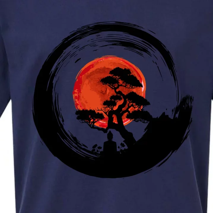 Enso Circle Of Budda And Bonsai Tree Yoga Design Gift Sueded Cloud Jersey T-Shirt