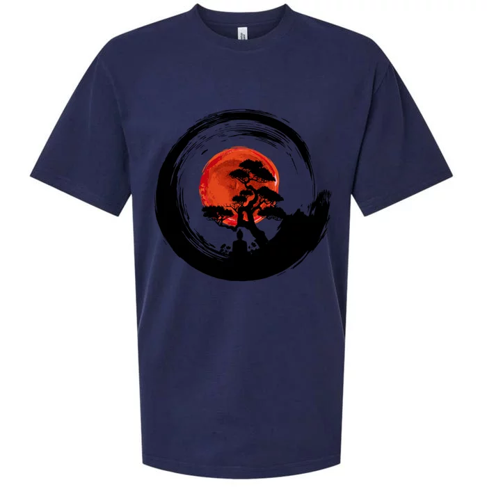 Enso Circle Of Budda And Bonsai Tree Yoga Design Gift Sueded Cloud Jersey T-Shirt