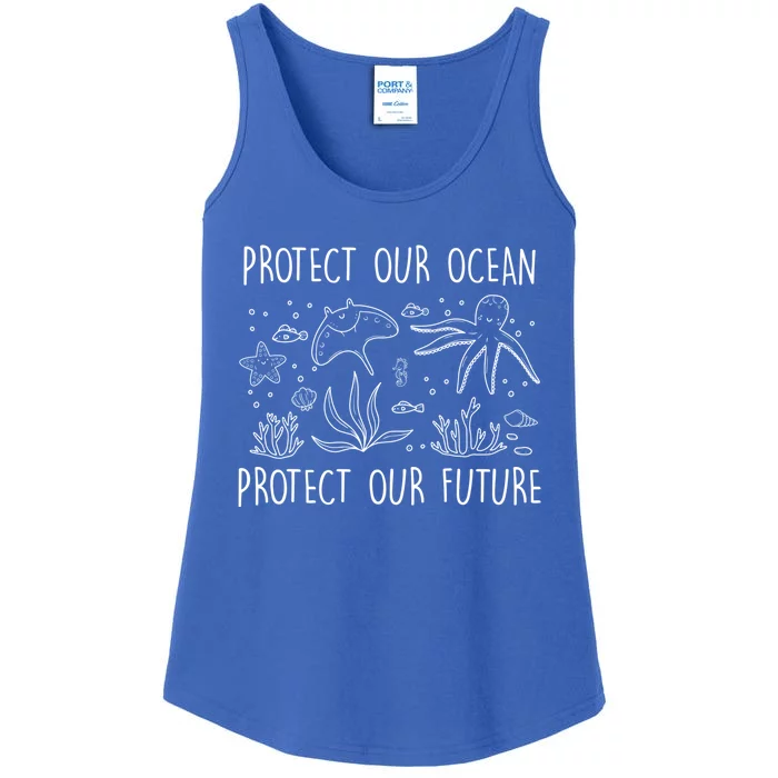 Environtal Care Protect Our Ocean Environtal Love Cute Gift Ladies Essential Tank