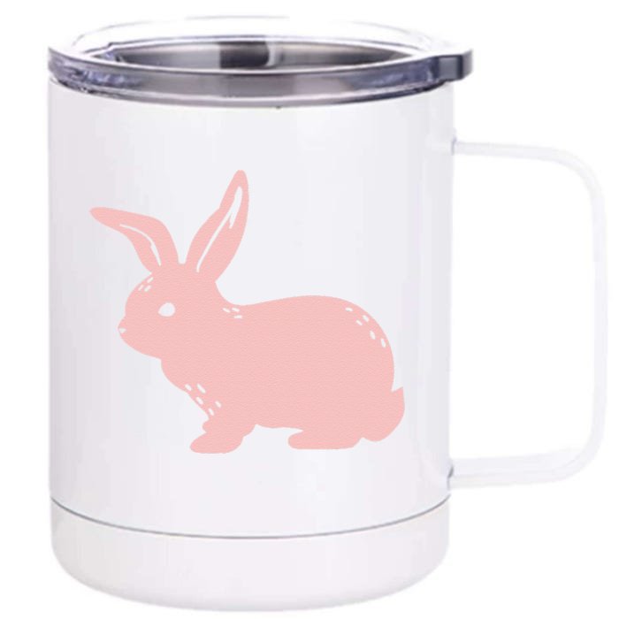 Easter Cute Pink Bunny Front & Back 12oz Stainless Steel Tumbler Cup