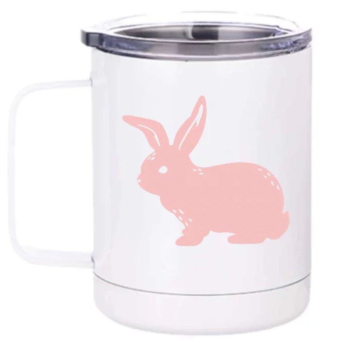 Easter Cute Pink Bunny Front & Back 12oz Stainless Steel Tumbler Cup