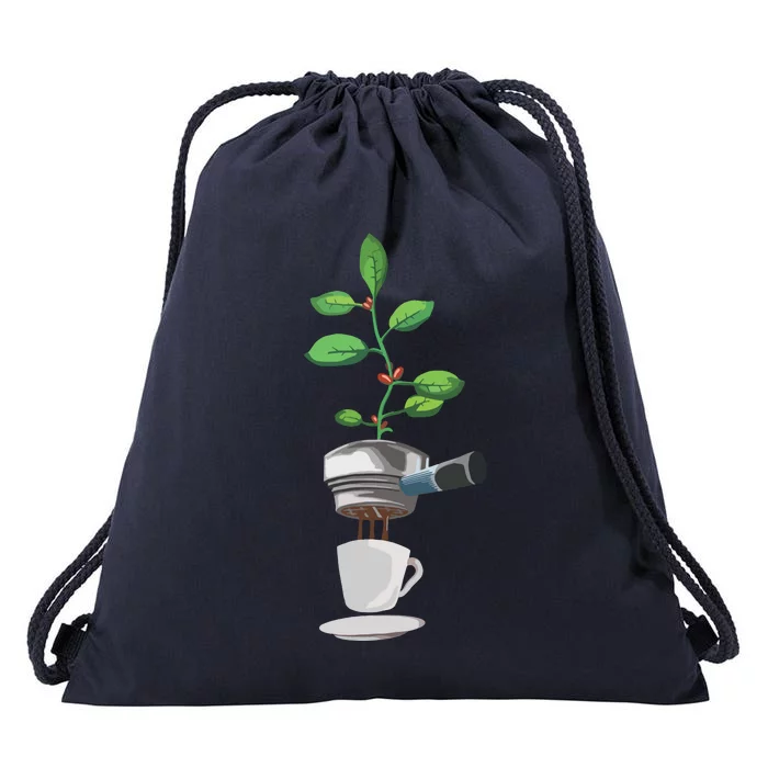 Espresso Coffee Plant Coffee Lover Caffeine Barista Drawstring Bag