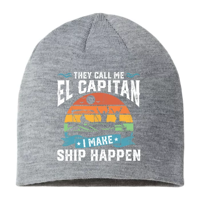 El Capitan Pontoon Captain I Make Ship Happen Boating Gift 8 1/2in Sustainable Knit Beanie