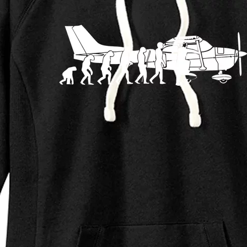 Evolution Cessna Pilot Flugzeug Fun Art Air Fly Airplane Aircraft Flug Women's Fleece Hoodie