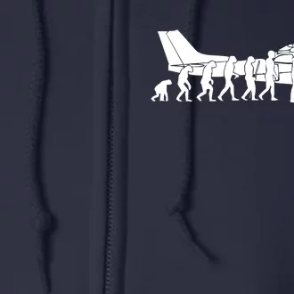 Evolution Cessna Pilot Flugzeug Fun Art Air Fly Airplane Aircraft Flug Full Zip Hoodie