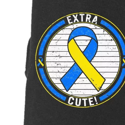 Extra Cute Ribbon Blue And Yellow World Down Syndrome Day Doggie 3-End Fleece Hoodie