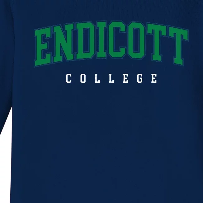 Endicott College Retro Baby Long Sleeve Bodysuit