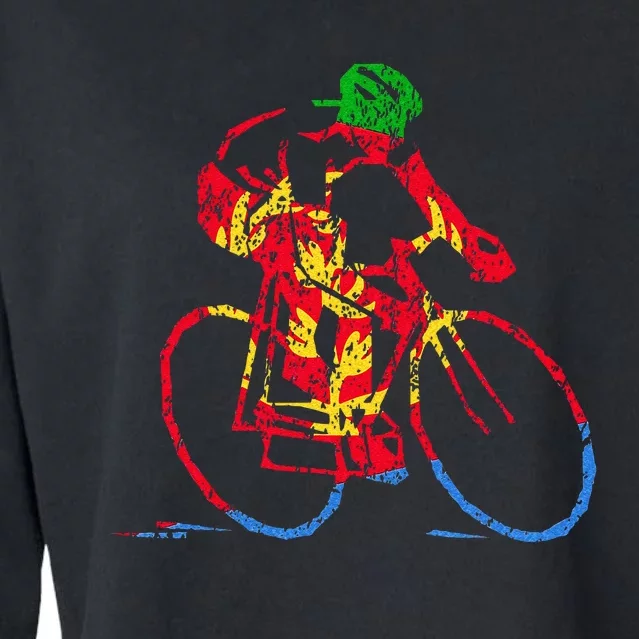 Eritrean Cyclist Road Racing Tour Cycling Race Champs Gear Cropped Pullover Crew