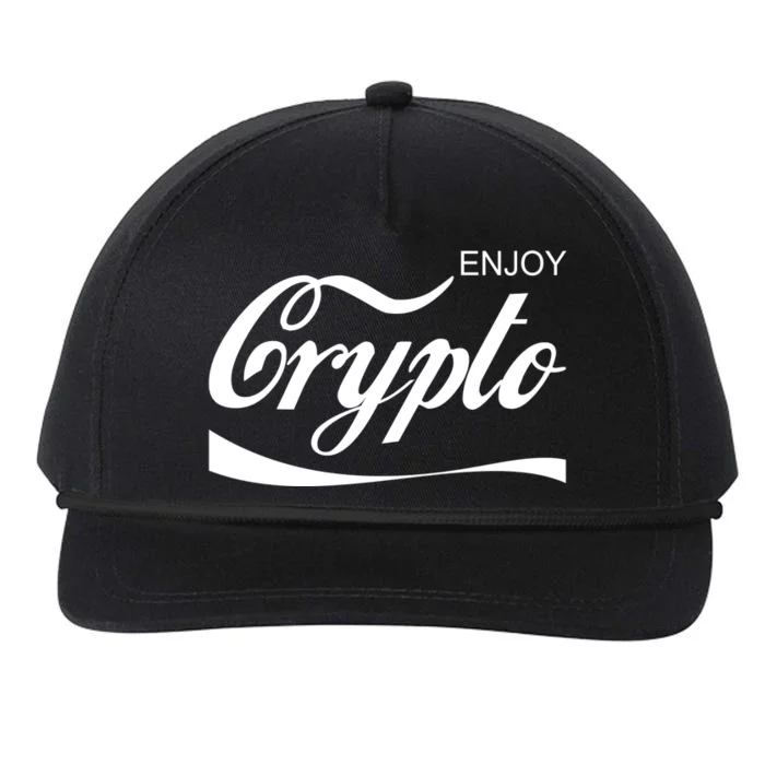 Enjoy Crypto Retro Cryptocurrency Bitcoin Snapback Five-Panel Rope Hat