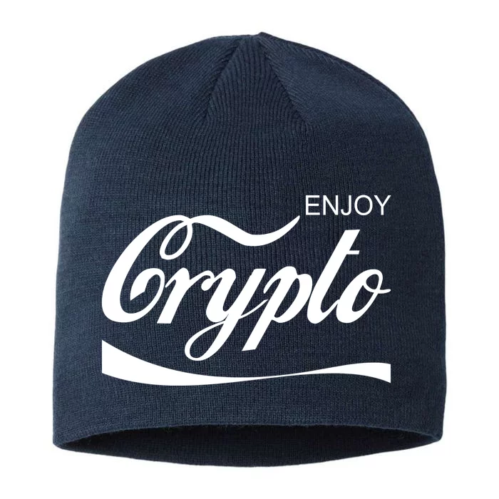 Enjoy Crypto Retro Cryptocurrency Bitcoin 8 1/2in Sustainable Knit Beanie