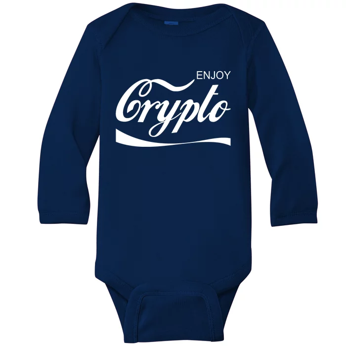 Enjoy Crypto Retro Cryptocurrency Bitcoin Baby Long Sleeve Bodysuit