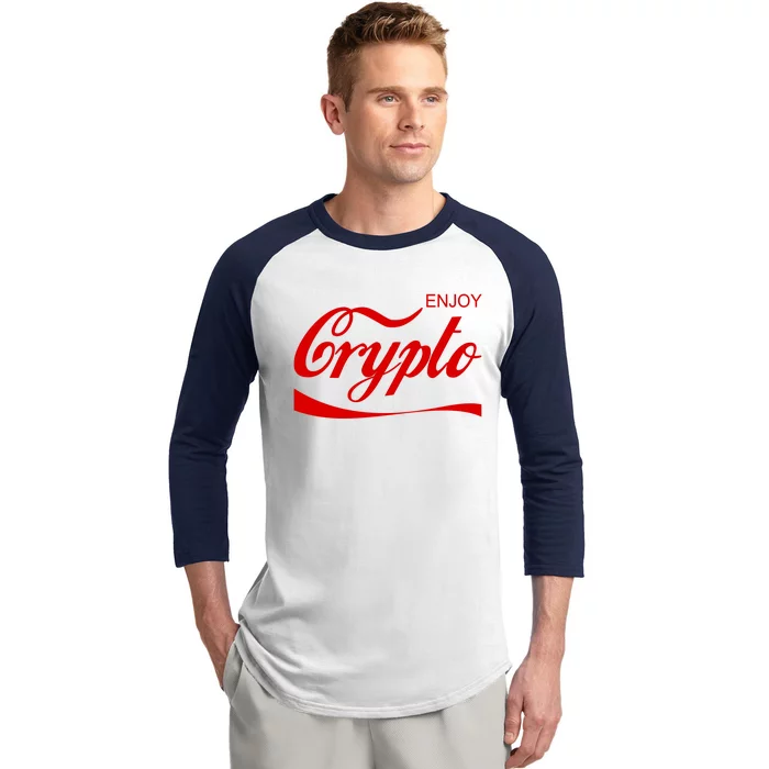 Enjoy Crypto Retro Cryptocurrency Bitcoin Baseball Sleeve Shirt