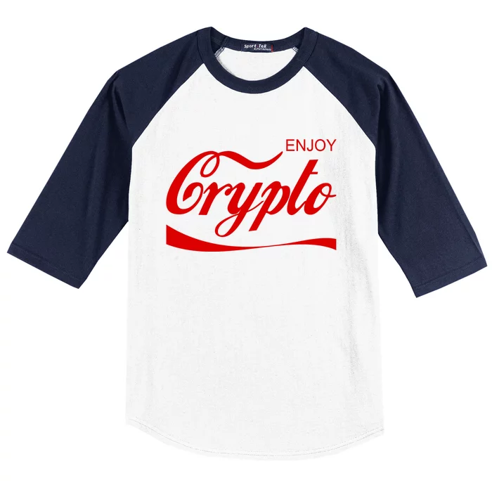 Enjoy Crypto Retro Cryptocurrency Bitcoin Baseball Sleeve Shirt