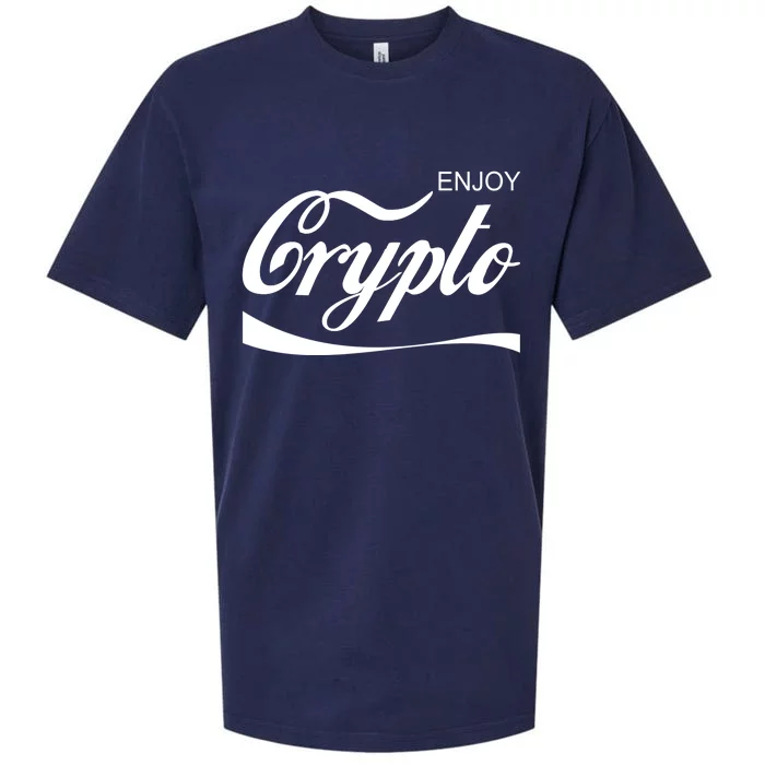 Enjoy Crypto Retro Cryptocurrency Bitcoin Sueded Cloud Jersey T-Shirt