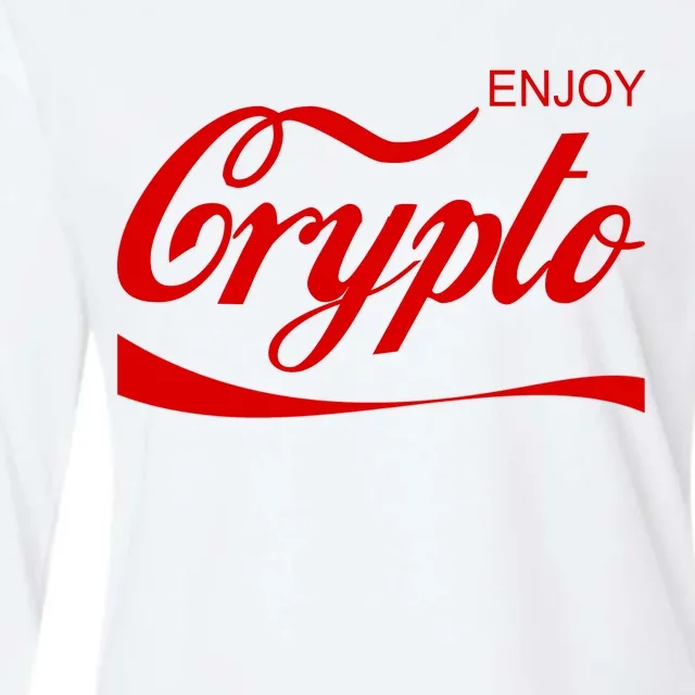 Enjoy Crypto Retro Cryptocurrency Bitcoin Womens Cotton Relaxed Long Sleeve T-Shirt