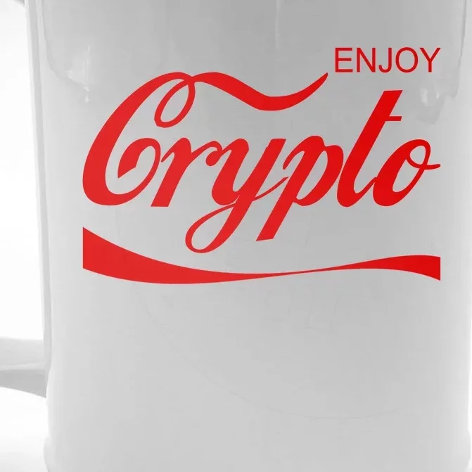 Enjoy Crypto Retro Cryptocurrency Bitcoin Front & Back Beer Stein