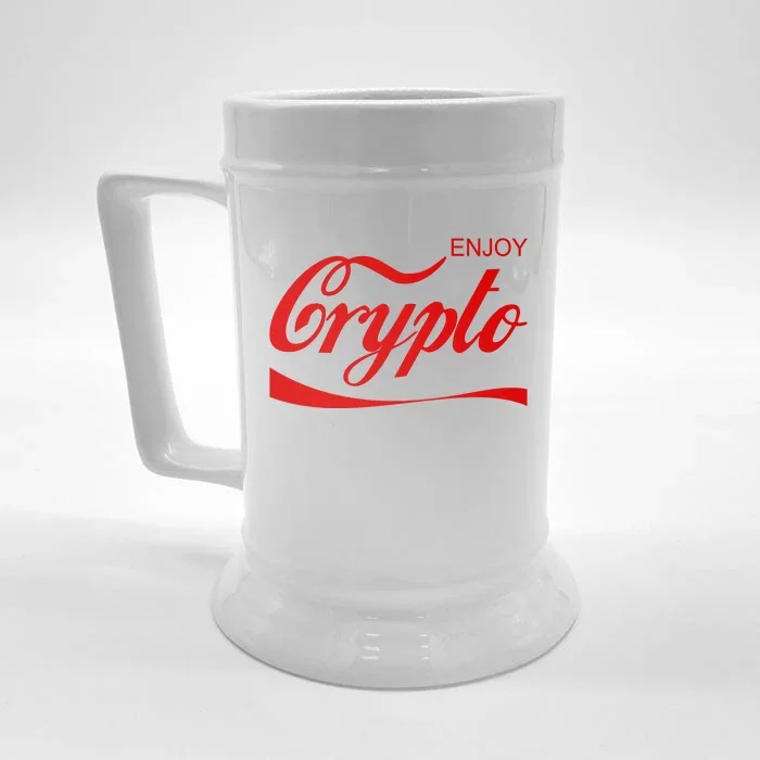 Enjoy Crypto Retro Cryptocurrency Bitcoin Front & Back Beer Stein