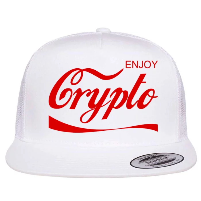 Enjoy Crypto Retro Cryptocurrency Bitcoin Flat Bill Trucker Hat