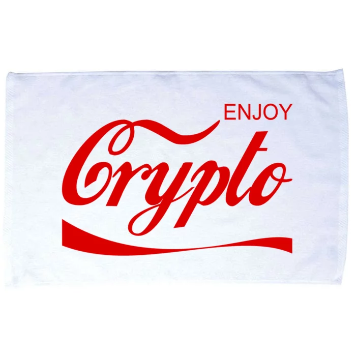 Enjoy Crypto Retro Cryptocurrency Bitcoin Microfiber Hand Towel