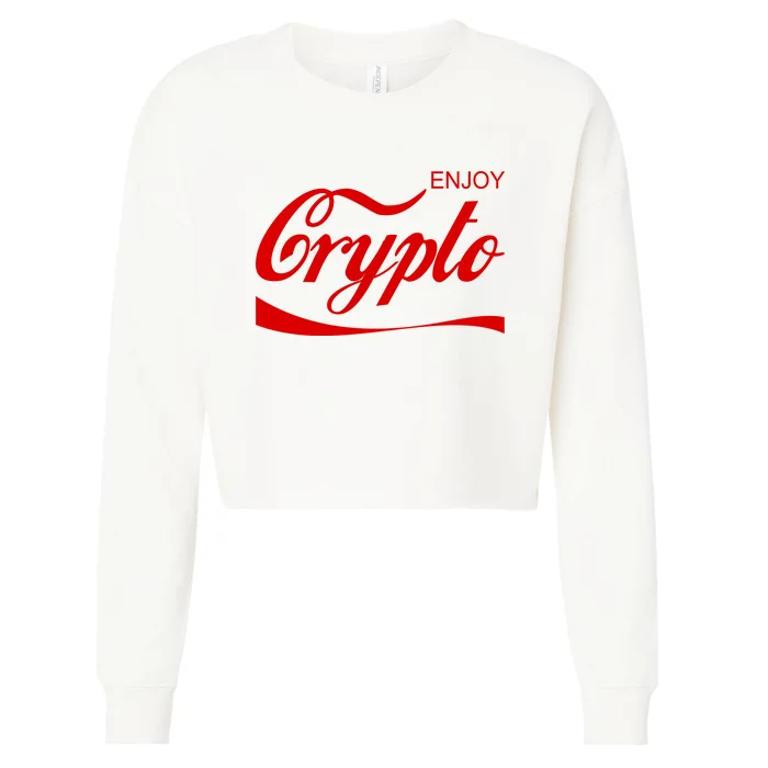 Enjoy Crypto Retro Cryptocurrency Bitcoin Cropped Pullover Crew