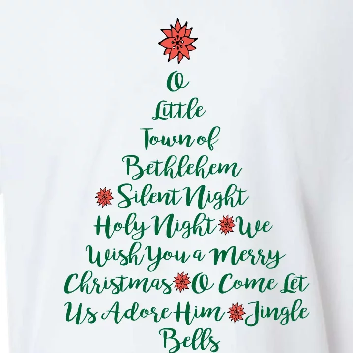 Elegant Christmas Songs As Tree And Poinsettia Topper Sueded Cloud Jersey T-Shirt