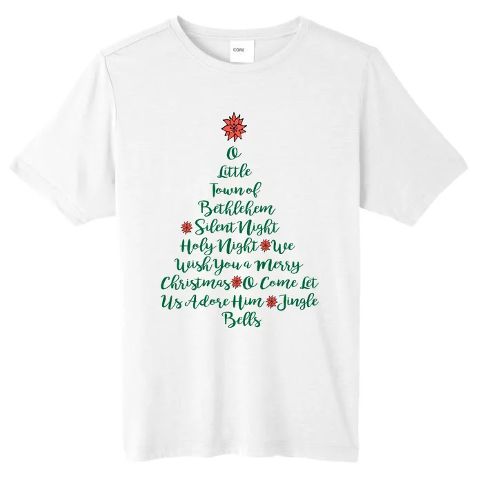 Elegant Christmas Songs As Tree And Poinsettia Topper ChromaSoft Performance T-Shirt