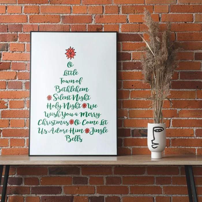 Elegant Christmas Songs As Tree And Poinsettia Topper Poster