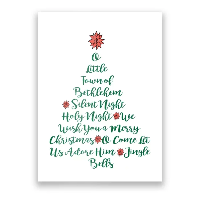 Elegant Christmas Songs As Tree And Poinsettia Topper Poster