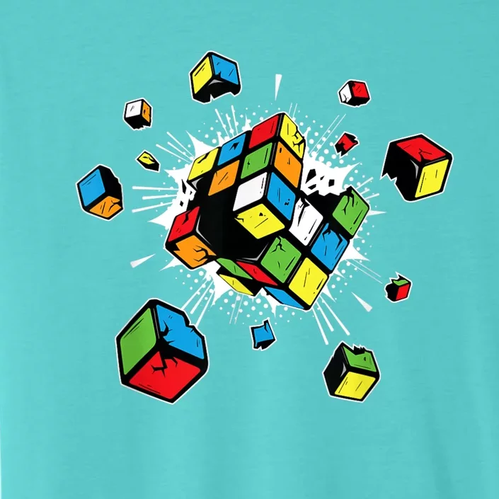 Exploding Cube Speed Cubing Puzzle Master ChromaSoft Performance T-Shirt