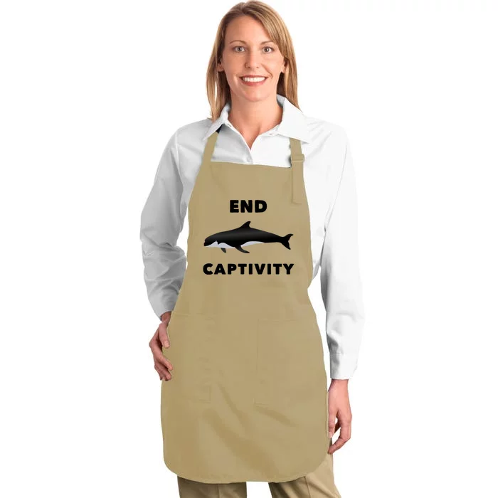 End Captivity Save The Whales Meaningful Gift Full-Length Apron With Pocket