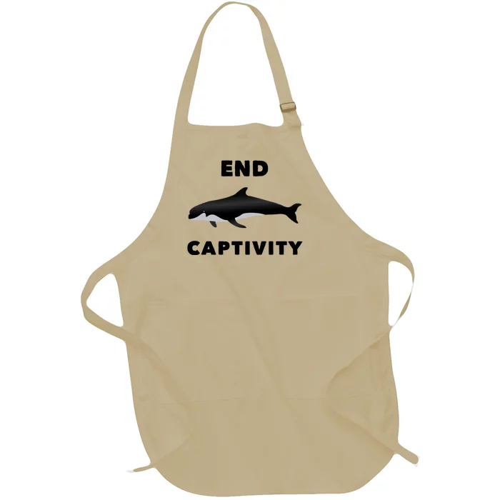 End Captivity Save The Whales Meaningful Gift Full-Length Apron With Pocket