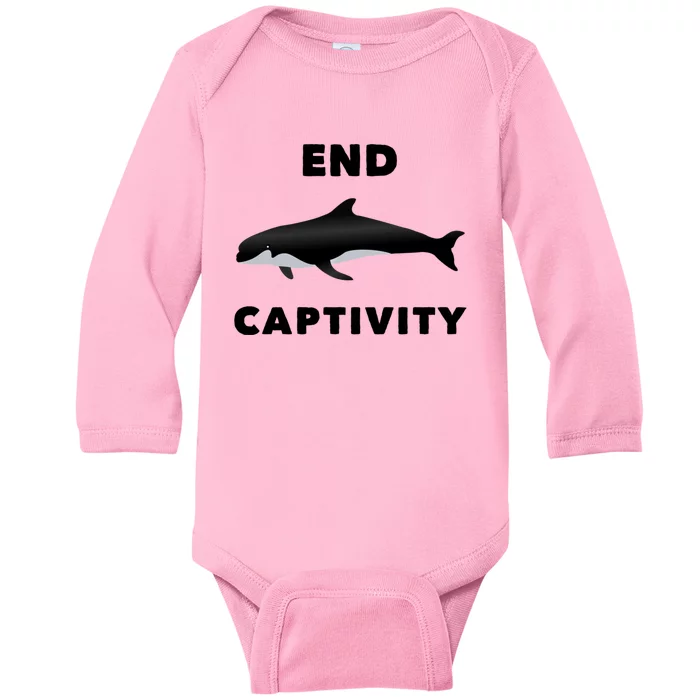 End Captivity Save The Whales Meaningful Gift Baby Long Sleeve Bodysuit