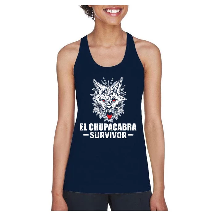 El Chupacabra Survivor Cryptozoology Women's Racerback Tank