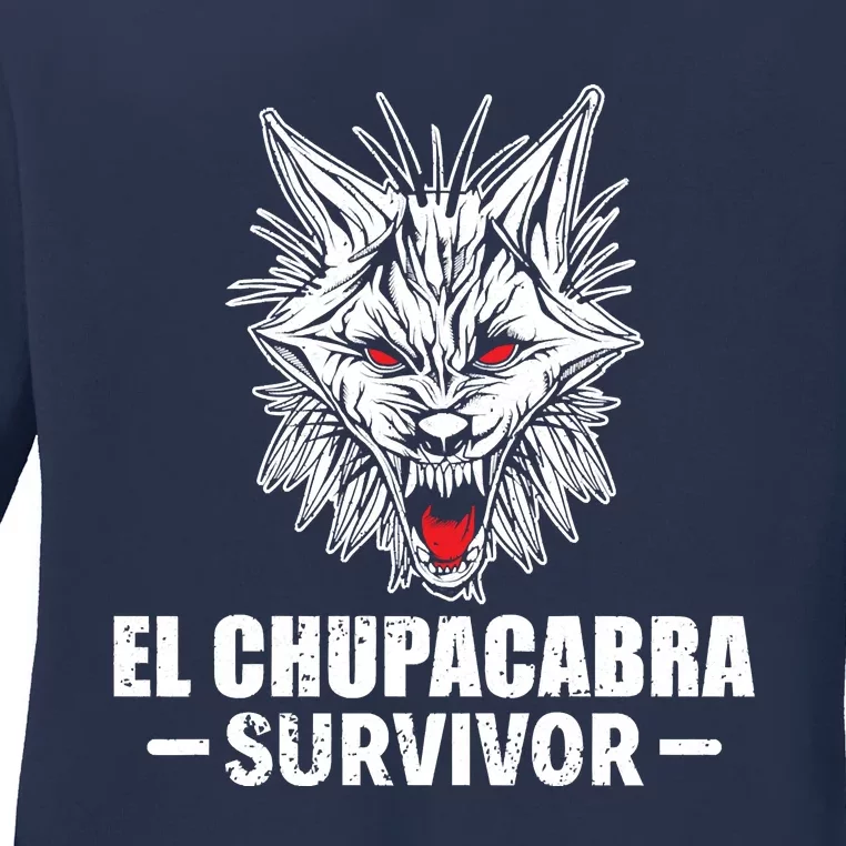 El Chupacabra Survivor Cryptozoology Ladies Long Sleeve Shirt