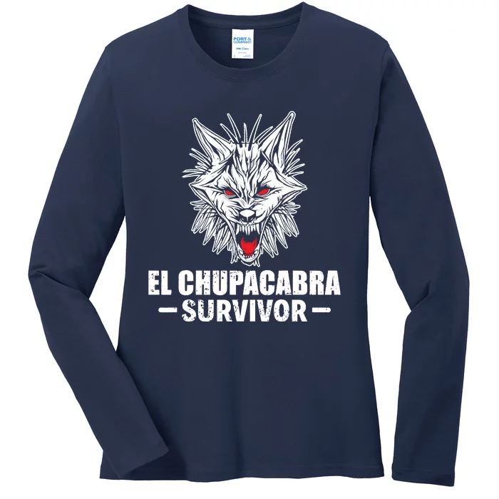 El Chupacabra Survivor Cryptozoology Ladies Long Sleeve Shirt