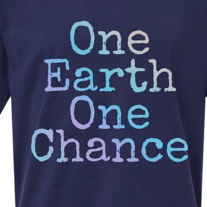 Earth Conservation Save The Planet Gift One Earth One Chance Great Gift Sueded Cloud Jersey T-Shirt