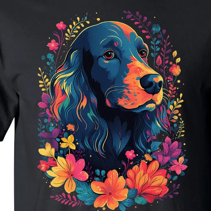 English Cocker Spaniel in the Garden Spring Flowers Cute Dog Tall T-Shirt