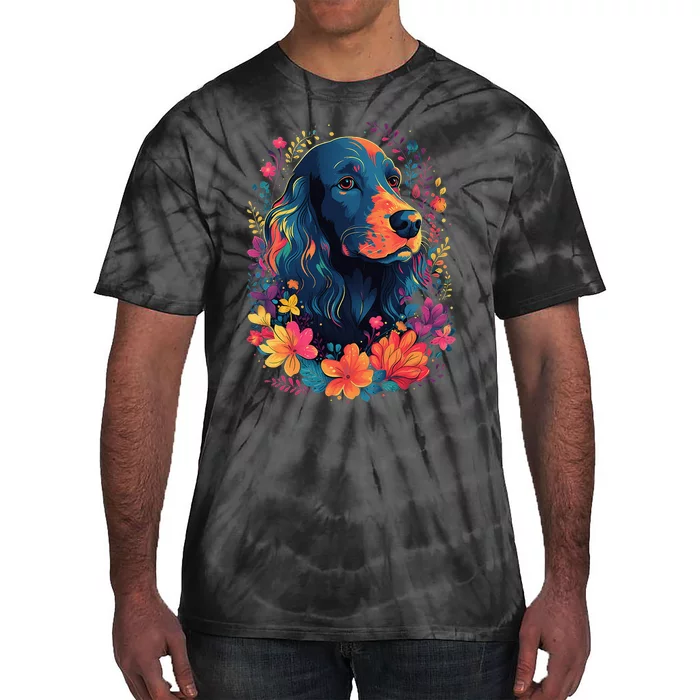 English Cocker Spaniel in the Garden Spring Flowers Cute Dog Tie-Dye T-Shirt