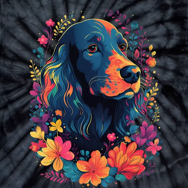 English Cocker Spaniel in the Garden Spring Flowers Cute Dog Tie-Dye T-Shirt